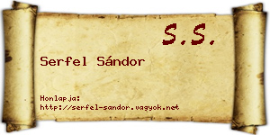 Serfel Sándor névjegykártya