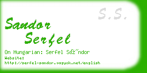 sandor serfel business card